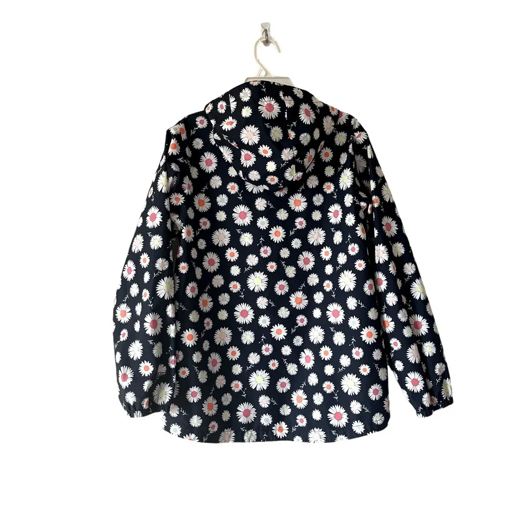 The North Face Girls' Waterproof Hooded Rain Jacket, Blue/Flowers, Large (14/16) - Picture 2 of 12